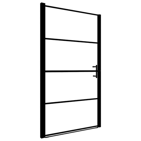 Vidaxl Duschtürmatte 81x195 cm gehärtetes Glas schwarz