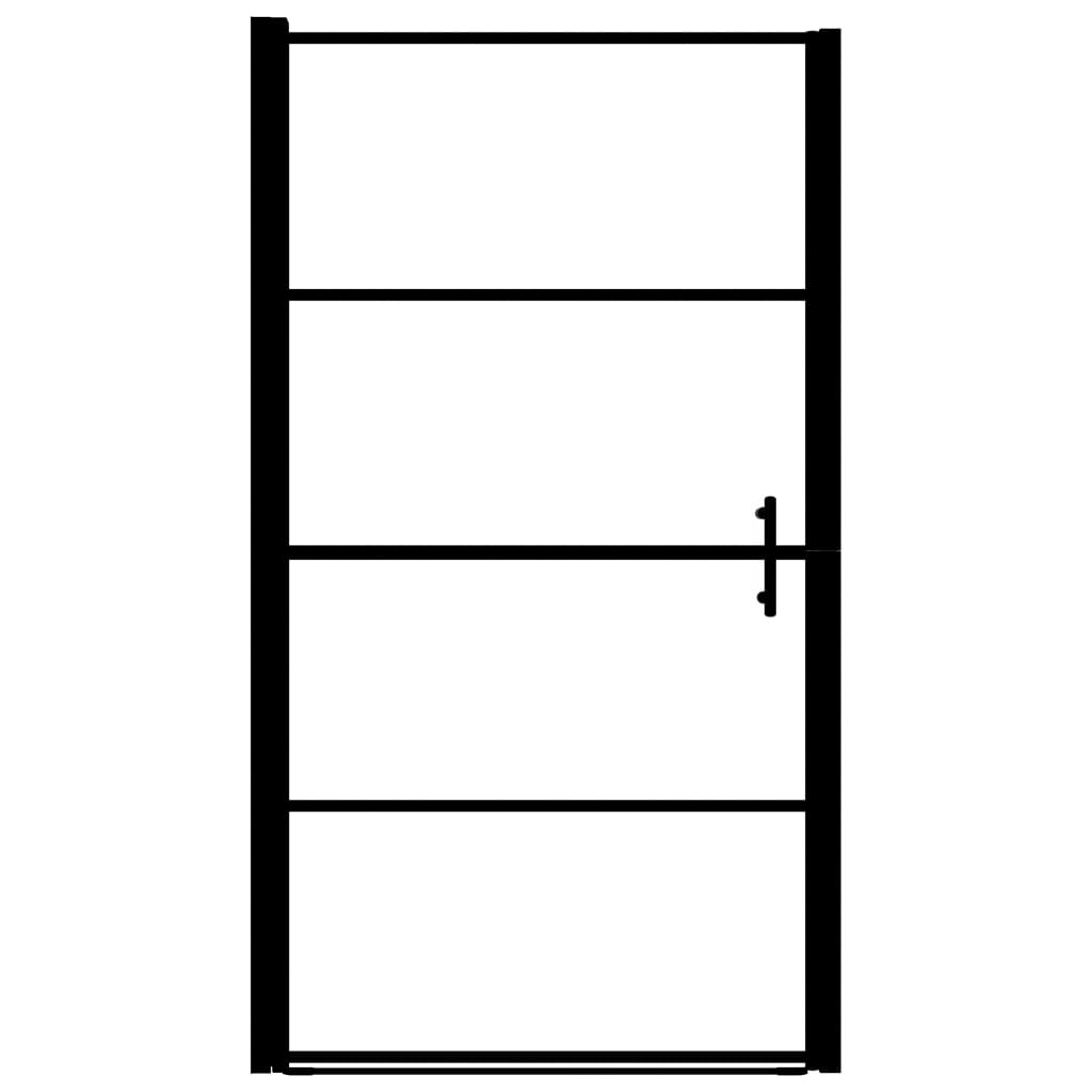 VIDAXL Duschtür Matt 100x178 cm gehärtetes Glas schwarz