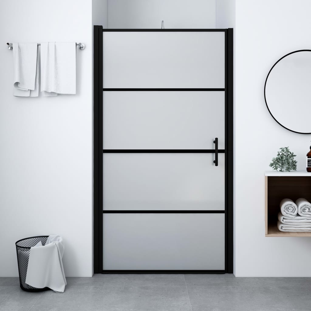 Vidaxl Porta della doccia Matt 100x178 cm Black indurito