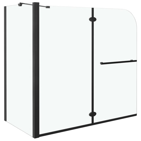 Vidaxl Duschfaltwand 120x68x130 cm ESG Schwarz