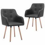 Vidaxl eetkamerstoelen 2 st stof donkergrijs