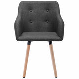 Vidaxl eetkamerstoelen 2 st stof donkergrijs