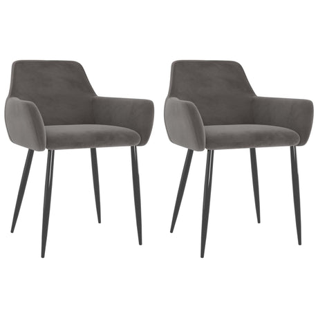 Vidaxl eetkamerstoelen 2 st fluweel donkergrijs