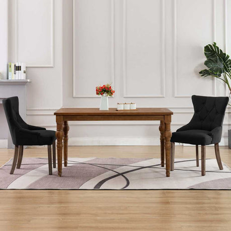 Vidaxl eetkamerstoelen 2 st stof zwart