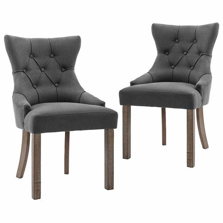 Vidaxl eetkamerstoelen 2 st stof grijs