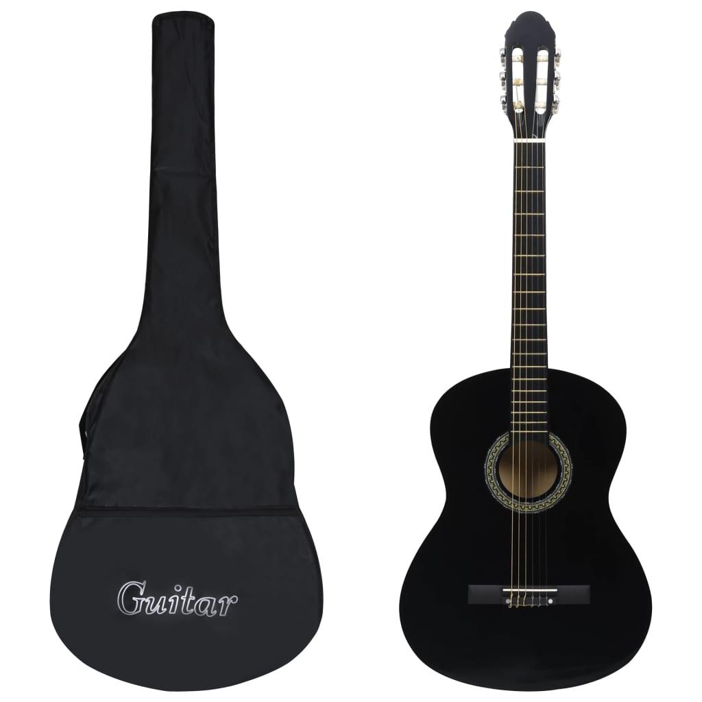 Vidaxl Guitar Classic Beginner avec tas 4 4 39 noir