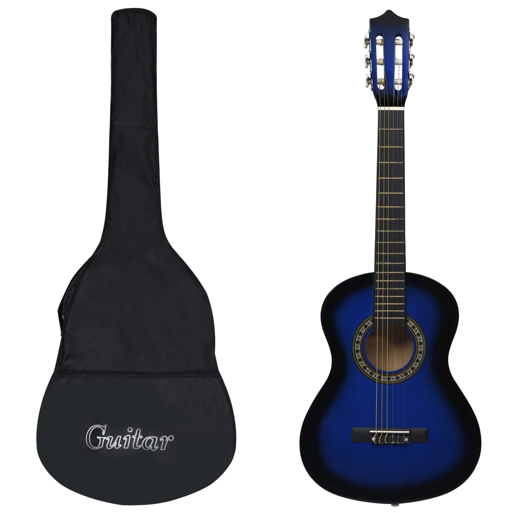 VidaXL Gitaar klassiek beginner kinderen met tas 1 2 34 blauw