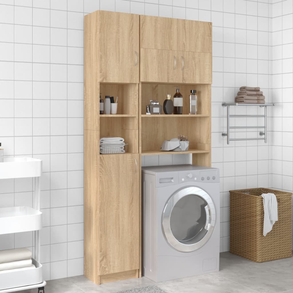 Vidaxl Washing Machine Counboard Set Proved Wood Sonoma Oak -Colored