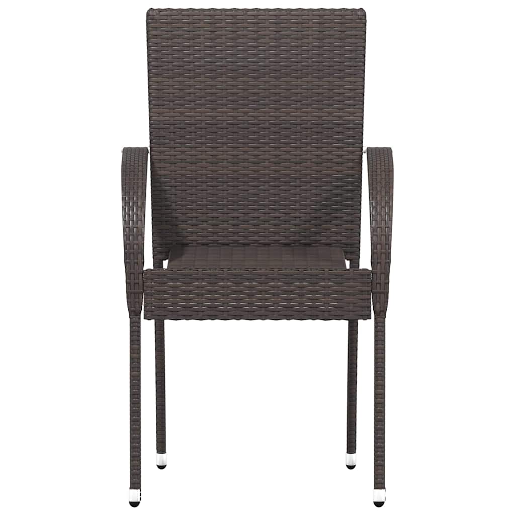 Vidaxl tuinstoelen stapelbaar 4 st poly rattan bruin