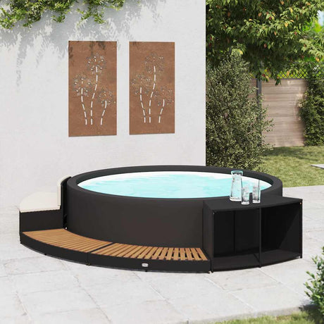 Vidaxl Spa-Bouw Poly Rattan und Acaciahout Schwarz