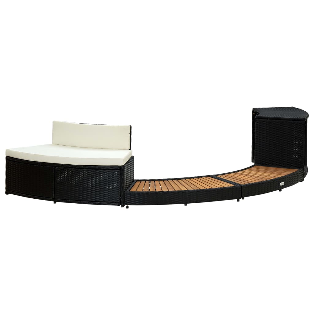 Vidaxl Spaumouw Poly Rattan y Acaciahout Black