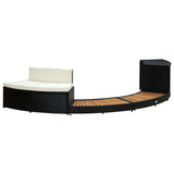 Vidaxl Spa-Obouw Poly Rattan i Acaciahout Black