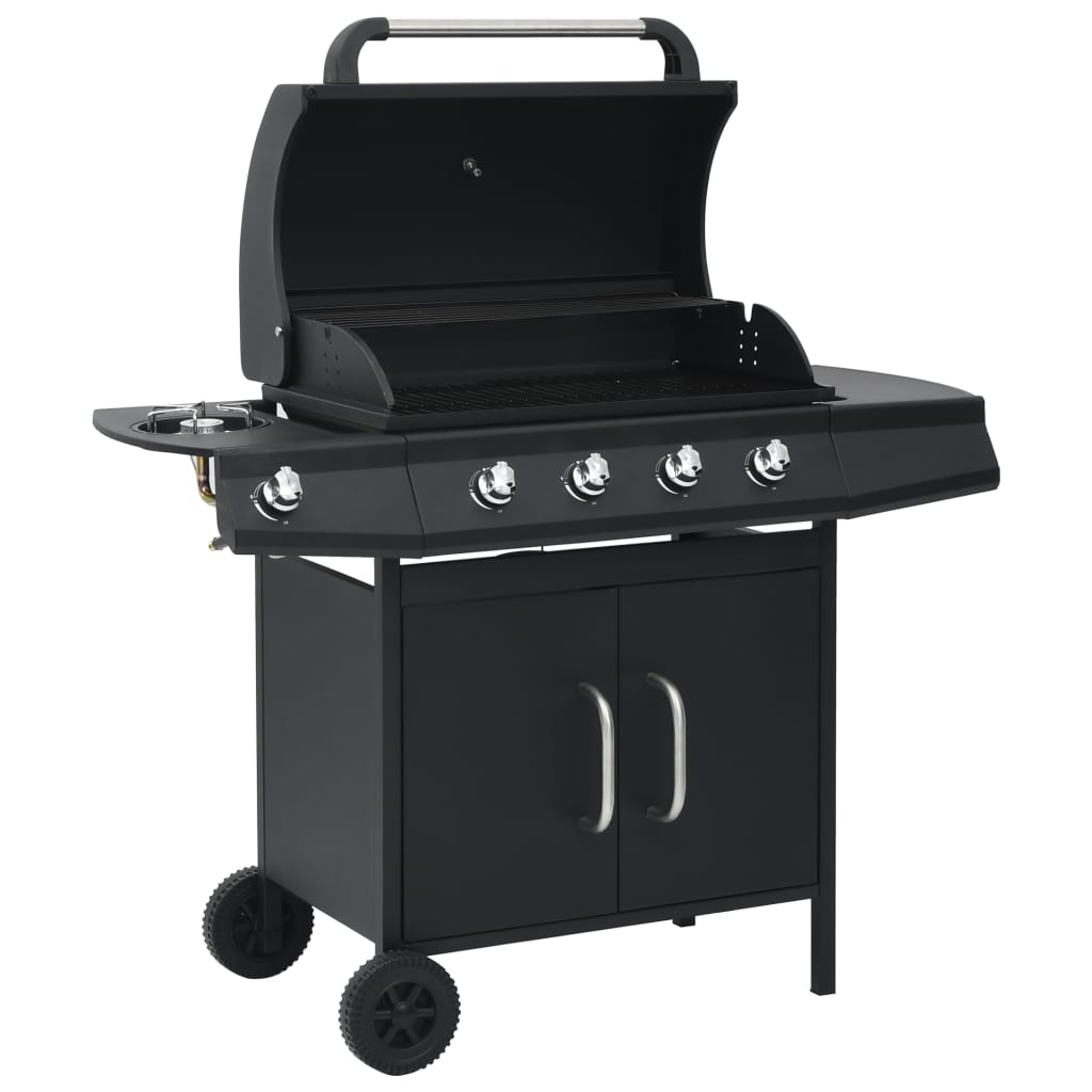 Vidaxl Gasbarbecue 4+1 Cooking Zone Steel Black