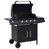 Vidaxl GasbarBecue 4 + 1 zone de cuisson en acier noir