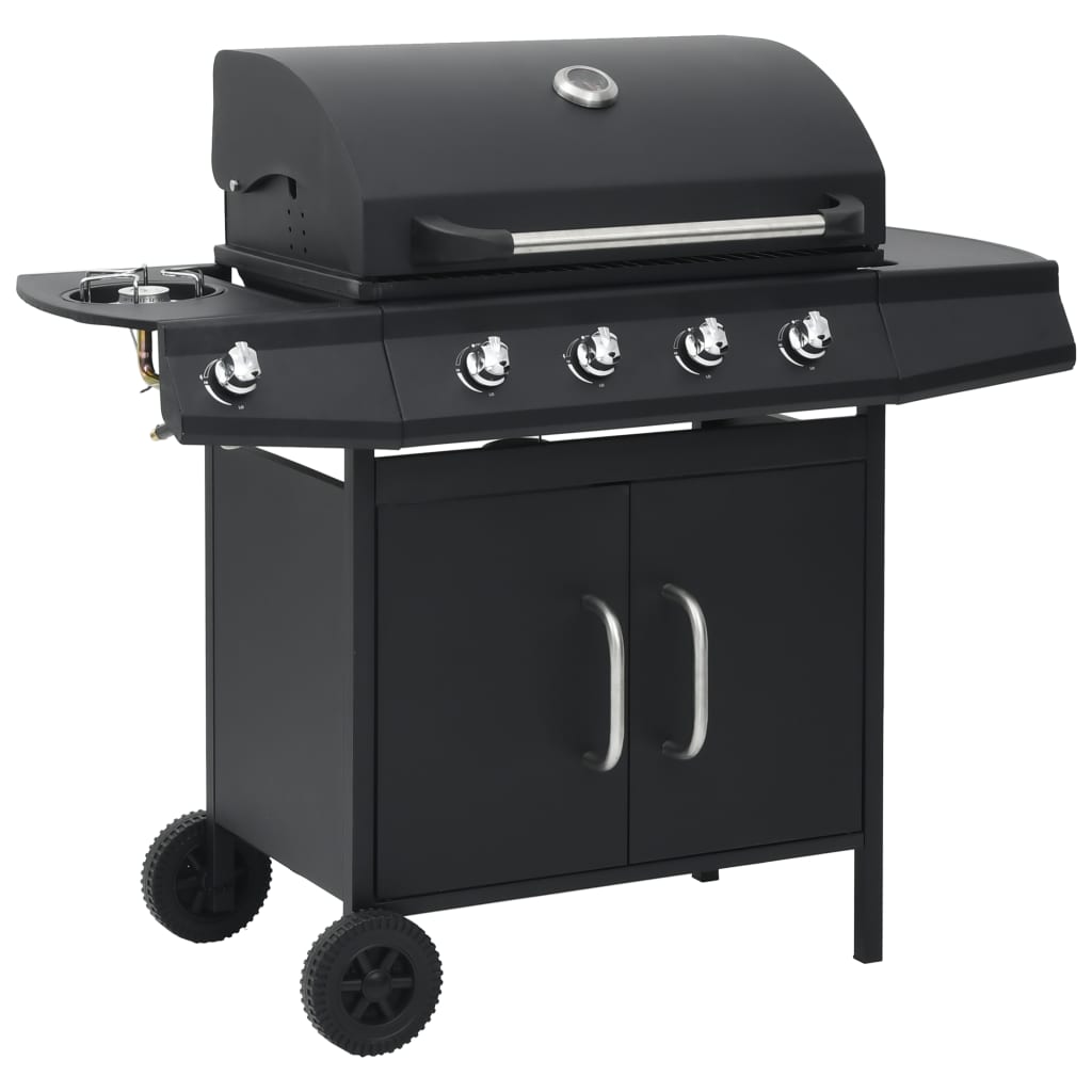 Vidaxl GasbarBecue 4 + 1 zone de cuisson en acier noir