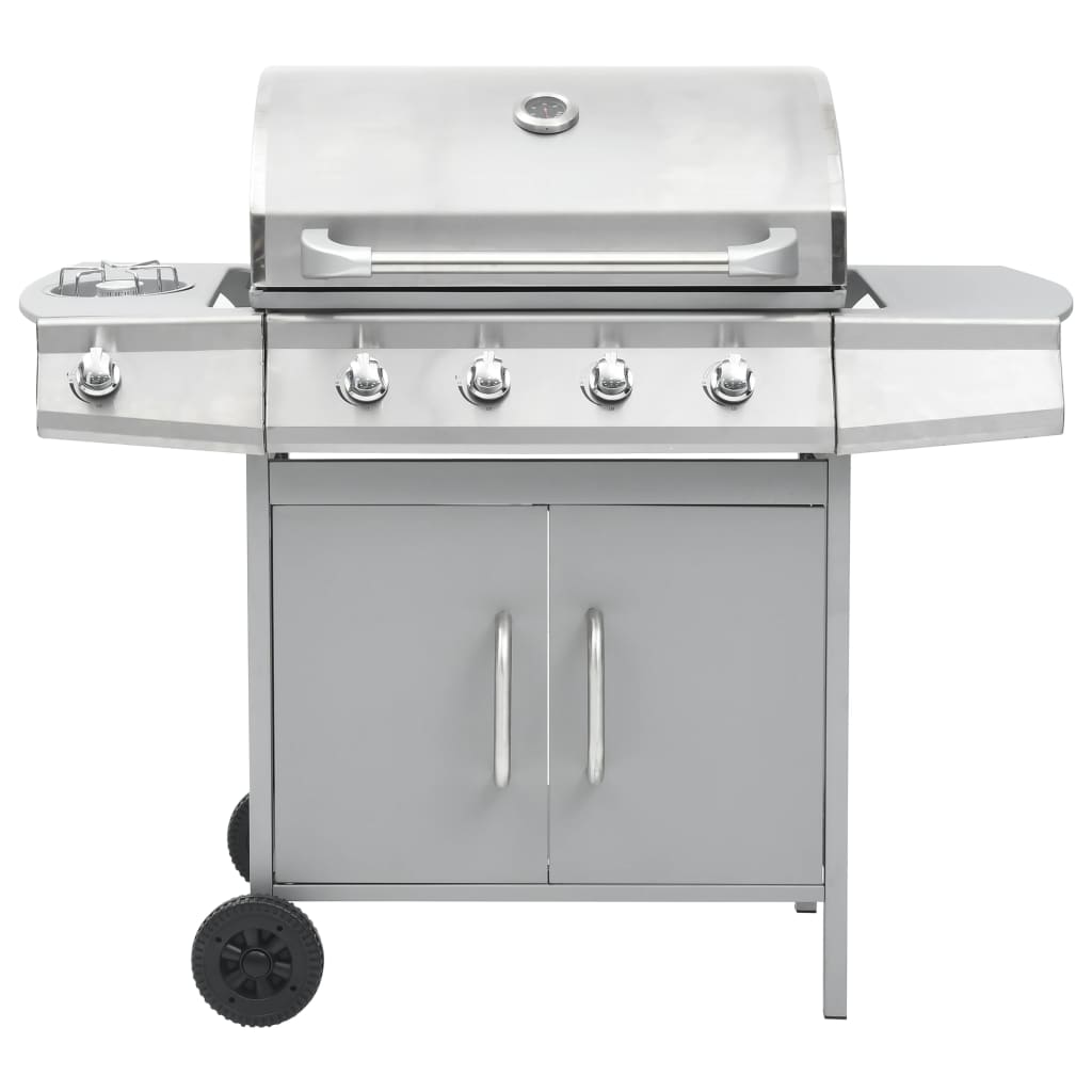 Vidaxl GasBarbecue 4+1 Cooking cona Silver Silver.