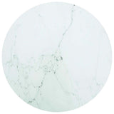 Vidaxl tafelblad ø60x0,8 cm gehard glas met marmeren design wit