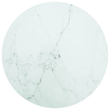 Vidaxl tafelblad ø80x1 cm gehard glas met marmeren design wit