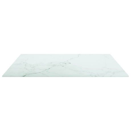 Vidaxl tafelblad marmerontwerp 6 mm 70x70 cm gehard glas wit