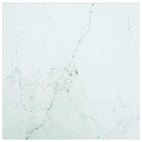 Vidaxl tafelblad 80x80 cm 6 mm gehard glas met marmeren design wit