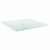 Vidaxl tafelblad 80x80 cm 6 mm gehard glas met marmeren design wit