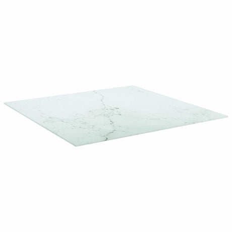 Vidaxl tafelblad 80x80 cm 6 mm gehard glas met marmeren design wit