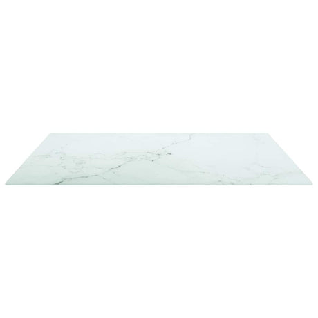 Vidaxl tafelblad 80x80 cm 6 mm gehard glas met marmeren design wit