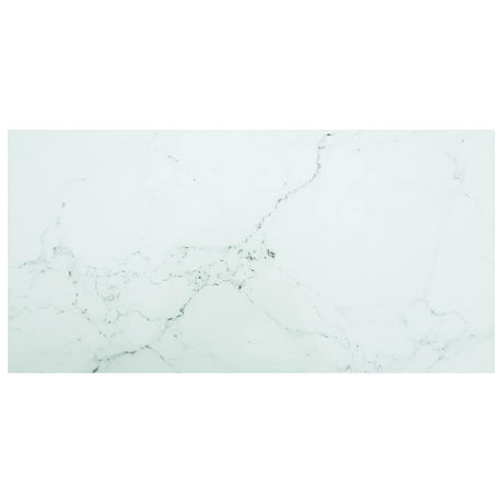 Vidaxl tafelblad 100x50 cm 6 mm gehard glas met marmeren design wit