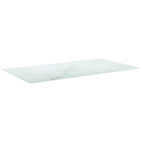 Vidaxl tafelblad 120x65 cm 8 mm gehard glas met marmeren design wit