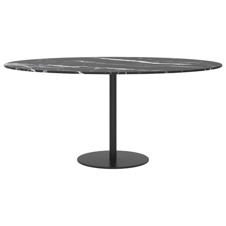 Vidaxl tafelblad ø90x1 cm gehard glas met marmeren design zwart