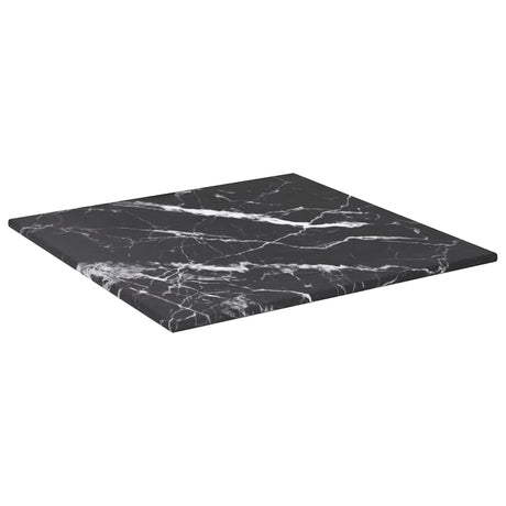 Vidaxl tafelblad 30x30 cm 6 mm gehard glas met marmeren design zwart