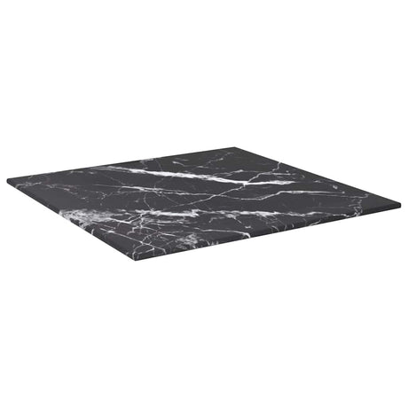 Vidaxl tafelblad 40x40 cm 6 mm gehard glas met marmeren design zwart