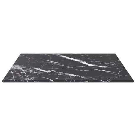 Vidaxl tafelblad 40x40 cm 6 mm gehard glas met marmeren design zwart