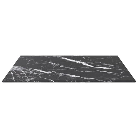 Vidaxl tafelblad 50x50 cm 6 mm gehard glas met marmeren design zwart