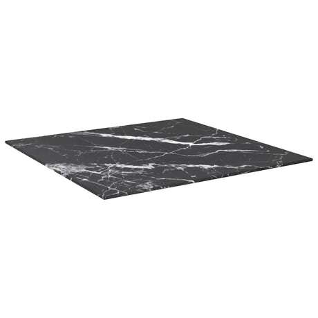Vidaxl tafelblad 60x60 cm 6 mm gehard glas met marmeren design zwart