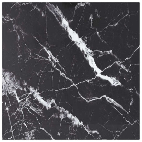Vidaxl tafelblad 70x70 cm 6 mm gehard glas met marmeren design zwart