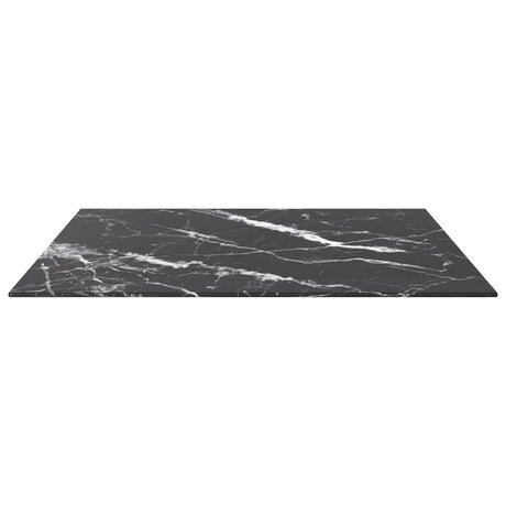 Vidaxl tafelblad 70x70 cm 6 mm gehard glas met marmeren design zwart