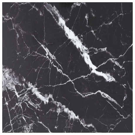 Vidaxl tafelblad 80x80 cm 6 mm gehard glas met marmeren design zwart