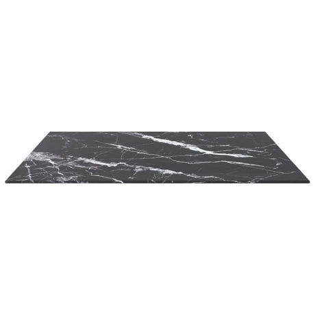 Vidaxl tafelblad 80x80 cm 6 mm gehard glas met marmeren design zwart