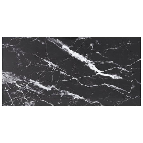 Vidaxl tafelblad 100x50 cm 6 mm gehard glas met marmeren design zwart