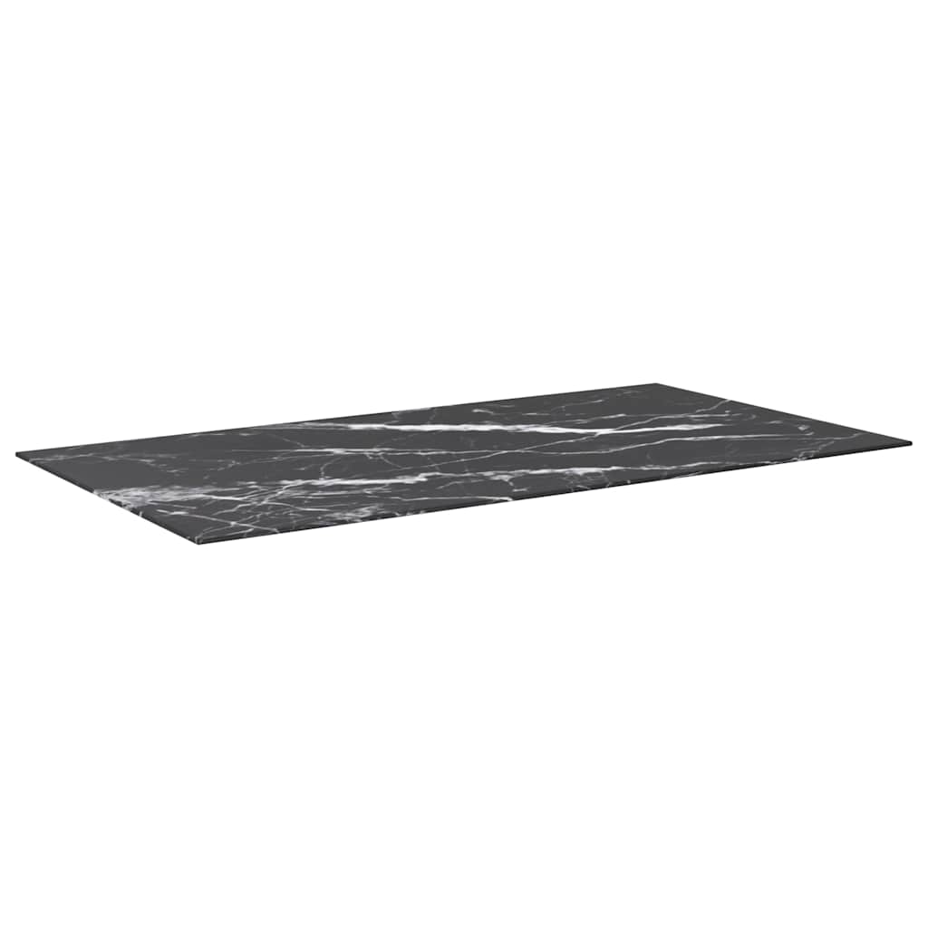 Vidaxl tafelblad 120x65 cm 8 mm gehard glas met marmeren design zwart