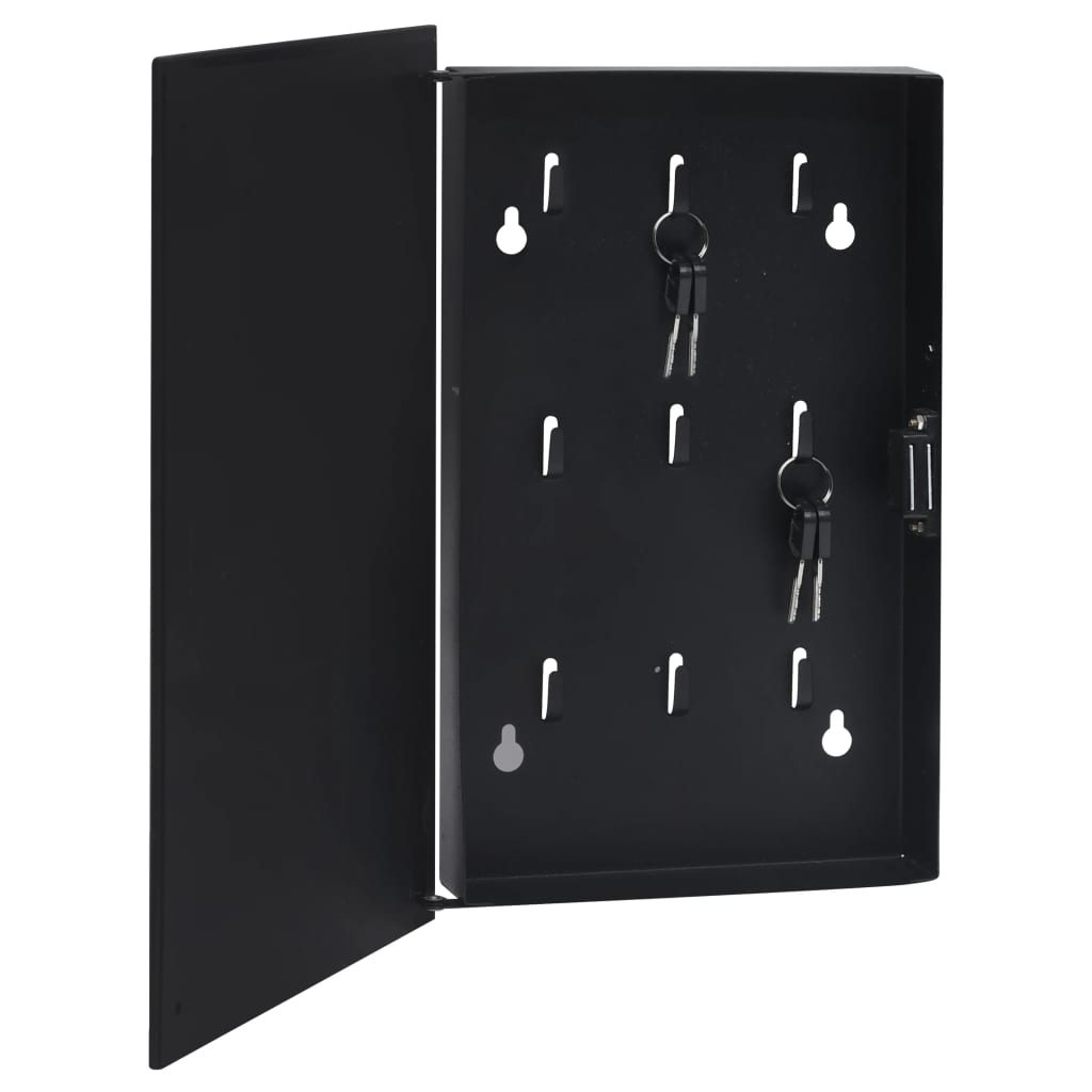 VIDAXL -Schlüsselschrank mit Magnetplatine 30x20x4 cm Schwarz