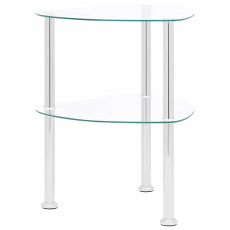 Vidaxl bijzettafel 2-laags 38x38x50 cm gehard glas transparant