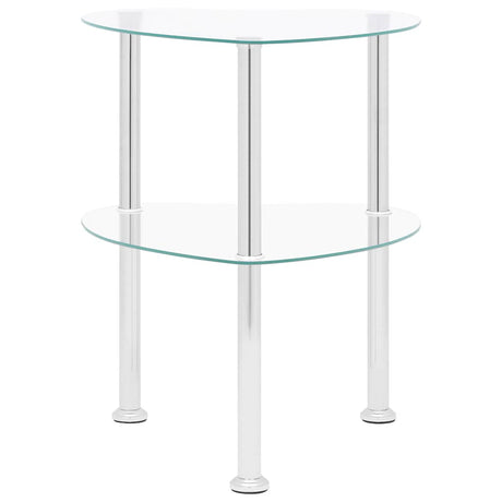 Vidaxl bijzettafel 2-laags 38x38x50 cm gehard glas transparant