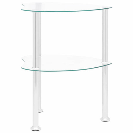 Vidaxl bijzettafel 2-laags 38x38x50 cm gehard glas transparant