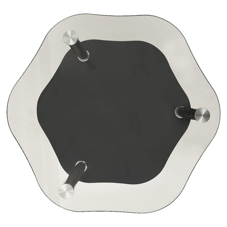 Vidaxl bijzettafel 2-laags 38x38x50 cm gehard glas transparant zwart