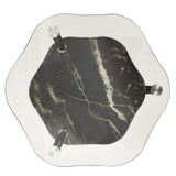 Vidaxl bijzettafel 2-laags 38x38x50 cm gehard glas transparant zwart