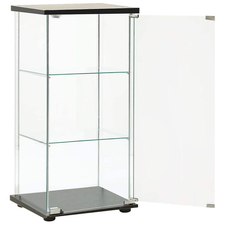 Vidaxl vitrinekast gehard glas zwart