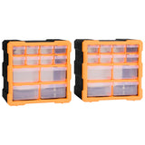 Vidaxl organisers met 12 lades 2 st 26,5x16x26 cm