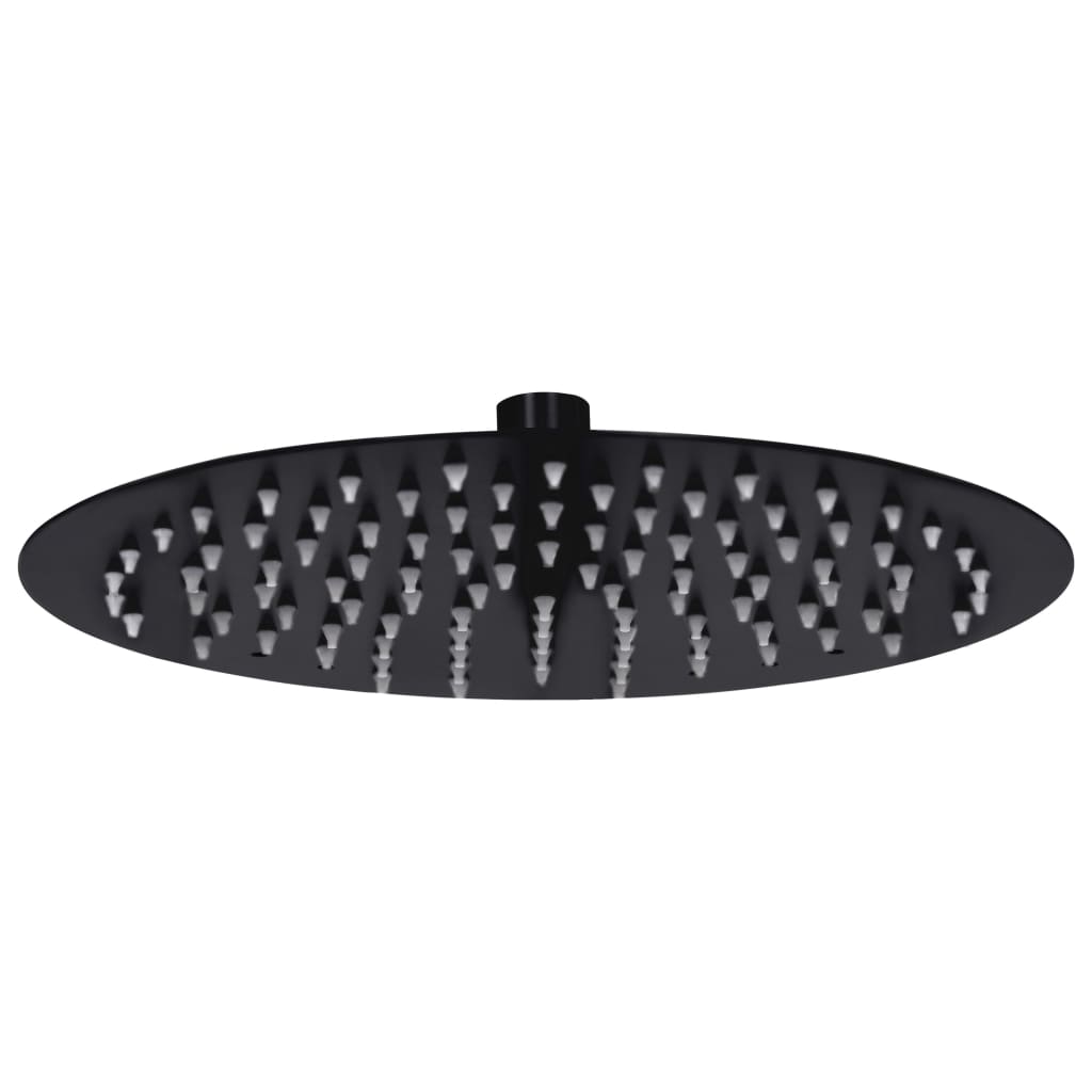 Vidaxl Rain Shower Head Round 25 cm rustfritt stål svart